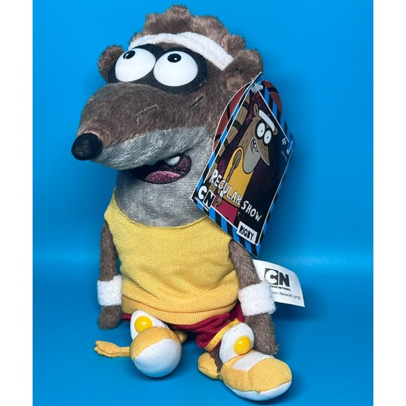 Rare Cartoon Network Zoofy Regular Show Basketball 7 Inch Plush: Rigby w/ Tags - Picture 1 of 6